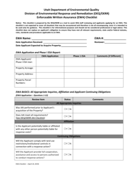 Document preview: Enforceable Written Assurance (Ewa) Checklist - Utah