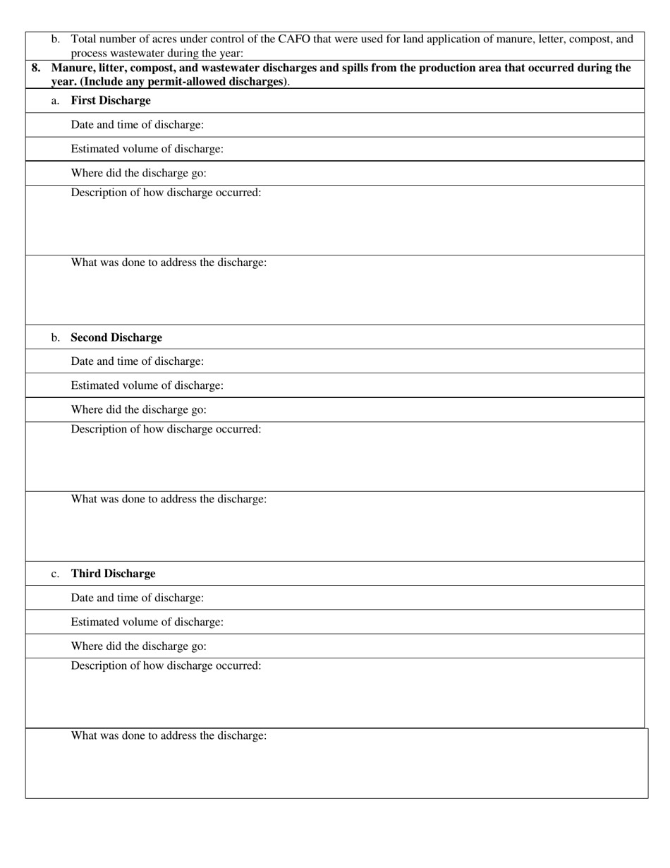 Updes Cafo General Permit Annual Report Form - Utah, Page 2
