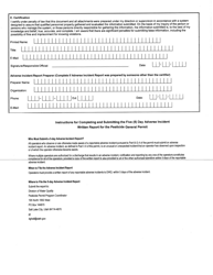 Five (5)-day Adverse Incident Report for the Pesticide General Permit - Utah, Page 4