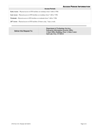 Form DTS510 Physical Building Access Request for Dts Secure Facilities - Utah, Page 2