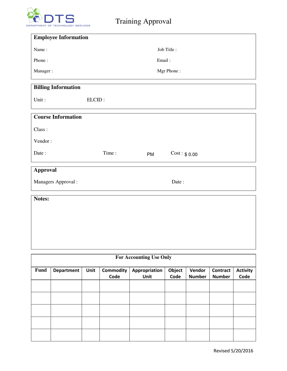 Training Approval Form - Utah, Page 1