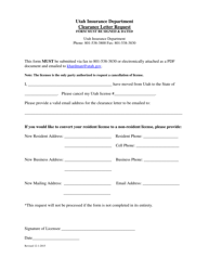 &quot;Clearance Letter Request Form&quot; - Utah