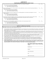 Application for Utah Resident Bail Bond Business Entity License - Utah, Page 4