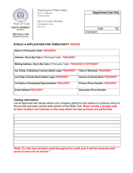 Form R708-21-4 Application for Third-Party Tester - Utah