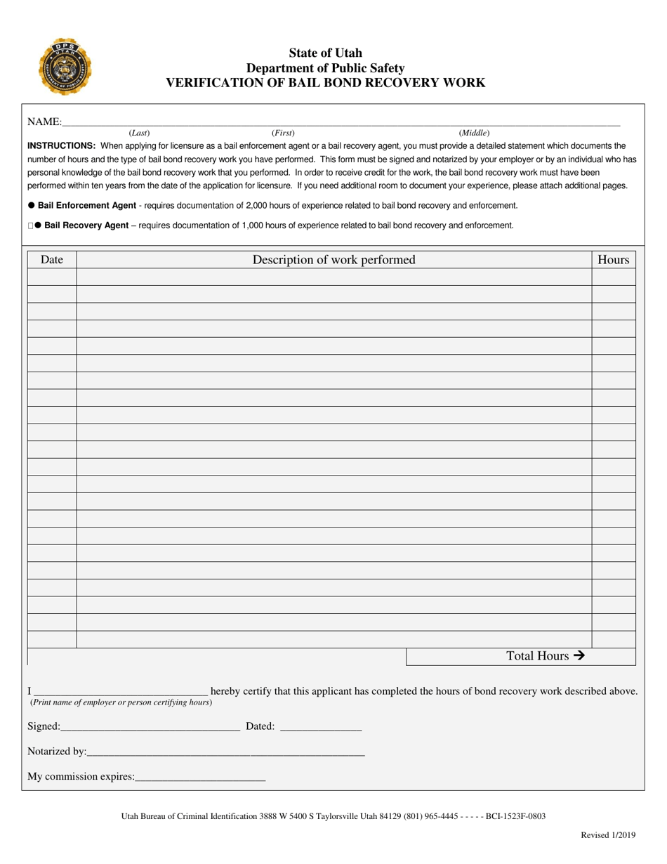 Application for Bail Bond Recovery License - Utah, Page 5