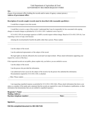 Document preview: Government Records Request Form - Utah