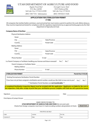 Application for Sterilization Permit (1106) - Utah