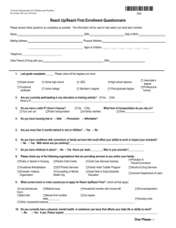 Document preview: Form 604 Reach up/Reach First Enrollment Questionnaire - Vermont
