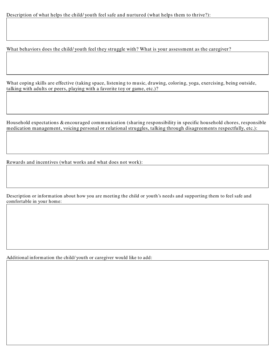 Case Planning  Supplemental Placement Information Form - Vermont, Page 3