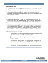 Extraordinary Financial Relief for Child Care Centers Application Form - Vermont, Page 2