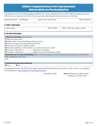 Document preview: Children's Integrated Services: Part C Early Intervention Referred With No One Plan Resulting Form - Vermont