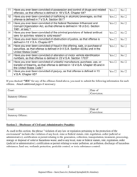 Personal History Disclosure Form - Vermont, Page 2