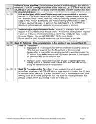 Instructions for Vt Hazardous Waste Handler Site Id Form - Vermont, Page 6