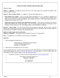 Notice of Intent to Operate Subject to the General Permit for Class 1a and 1b Public Transient Non-community (Tnc) Water Systems - Vermont, Page 2