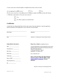 Phase II/V Monitoring Waiver Application Form - Vermont, Page 3