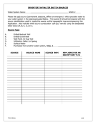 Groundwater Under the Direct Influence of Surface Water Exemption Application Form - Vermont, Page 4