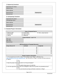 Public Source Water Permit Application Form - Vermont, Page 2