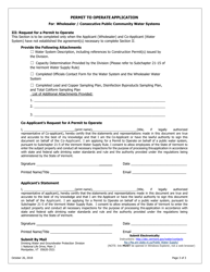 Permit to Operate Application for Wholesaler/Consecutive Public Water Systems - Vermont, Page 3
