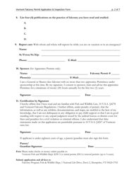 Application for Falconry Permit - Vermont, Page 2