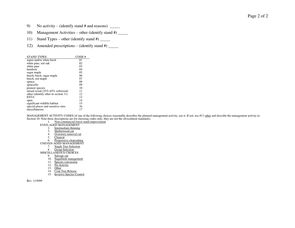 Use Value Appraisal Parcel Data Entry Form - Vermont, Page 2
