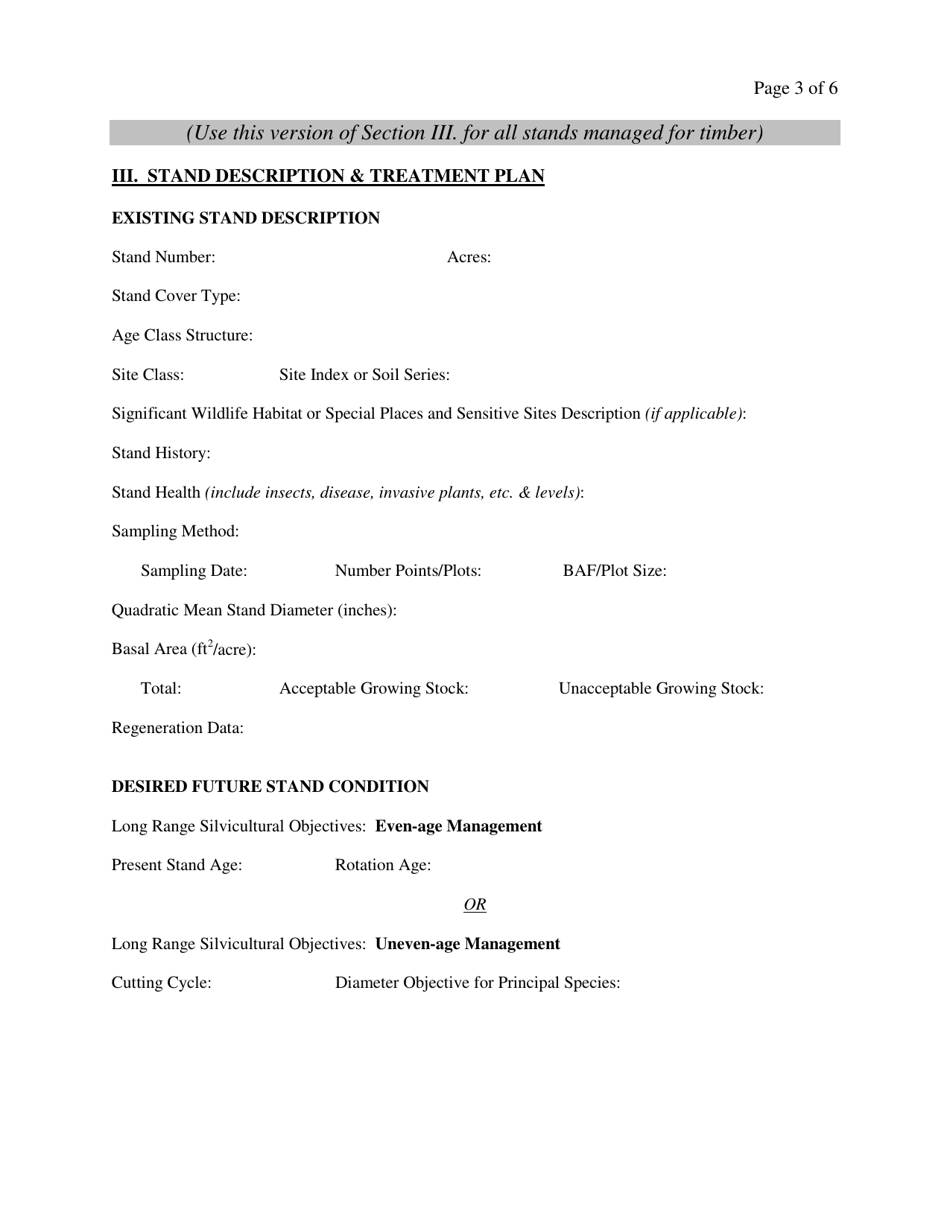 Forest Management Plan - Vermont, Page 3