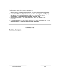 Safety and Health Committee Complaint Form - Vermont, Page 2