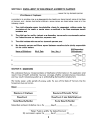 Application for Health and Dental Coverage for a Domestic Partner and the Dependent Children of a Domestic Partner - Vermont, Page 3