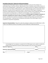 Vermont Certified Public Manager Program Application Form - Vermont, Page 3
