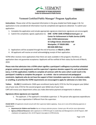 Document preview: Vermont Certified Public Manager Program Application Form - Vermont
