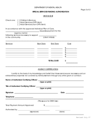 Special Services Funding Request Form - Vermont, Page 2