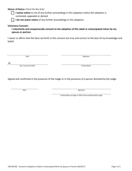 Form 700-00139E Consent to Adoption of Adult or Emancipated Minor by Spouse or Partner - Vermont, Page 2