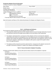 Form 700-00131A Petition to Adopt an Adult - Vermont, Page 2