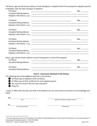 Form 700-00131A Petition to Adopt an Adult - Vermont, Page 3