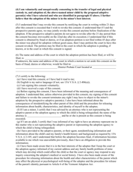 Form PC139G Consent to Adoption - Vermont, Page 2