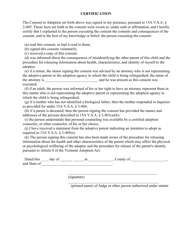 Form PC139G Consent to Adoption - Vermont, Page 4