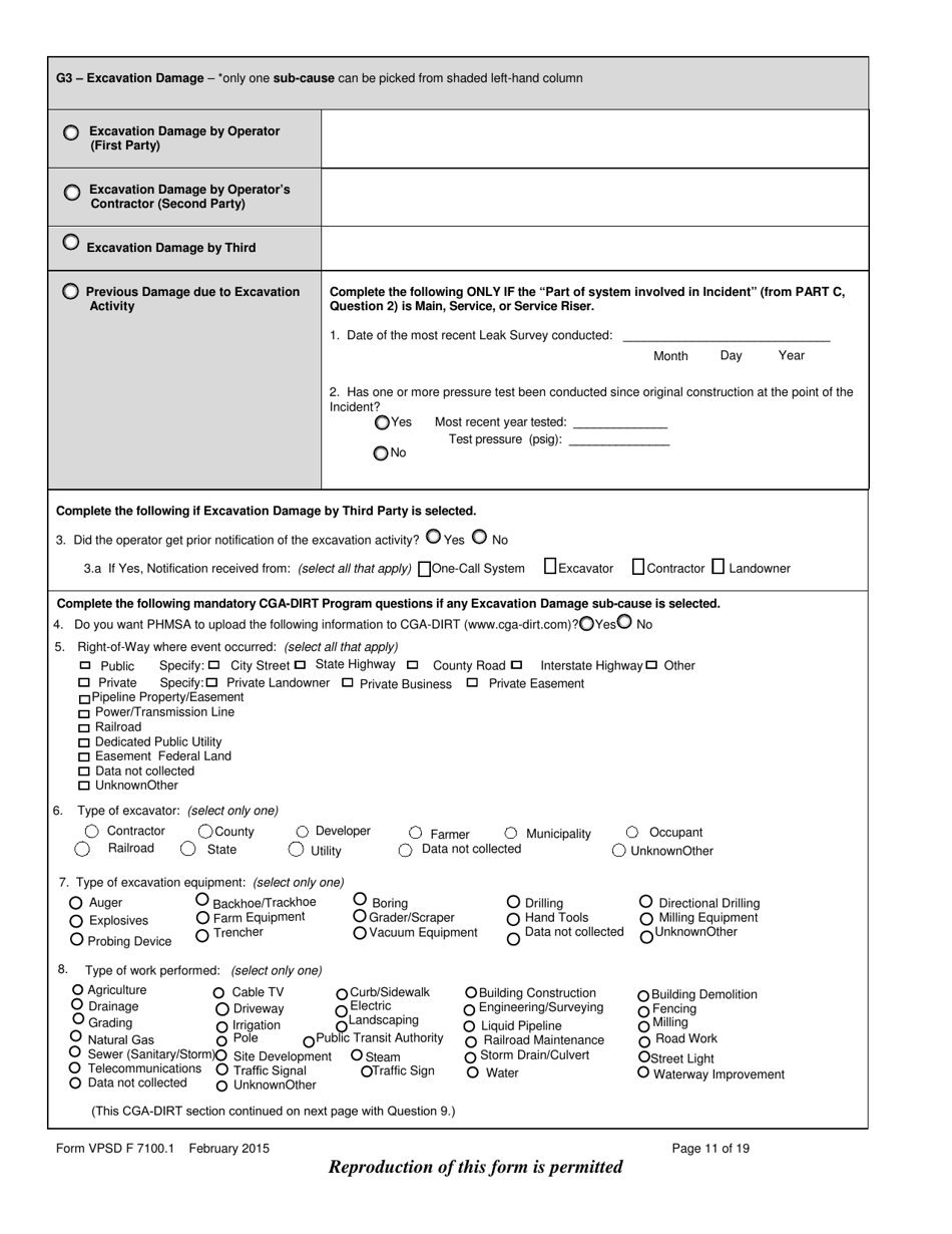 Form VPSD F7100.1 Incident Report - Gas Distribution System - Vermont, Page 10