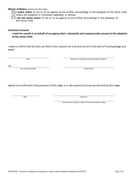 Form 700-00139C Consent to Adoption by Guardian or Agency (Non-stepparent Adoption) - Vermont, Page 2
