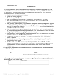 Form 700-00128 Relinquishment of Minor to Agency for Adoption - Vermont, Page 4
