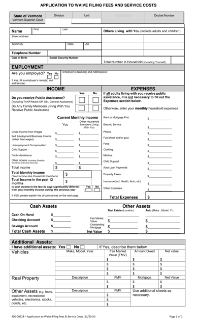 Form 400-00228  Printable Pdf
