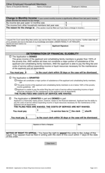 Form 400-00228 Application to Waive Filing Fees and Service Costs - Vermont, Page 2
