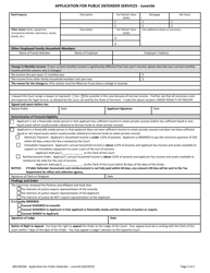 Form 400-00358J Application for Public Defender Services - Juvenile - Vermont, Page 2