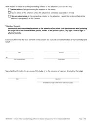 Form 700-00139A Consent of Non-custodial Biological Parent to Adoption (Stepparent or Partner Adoption) - Vermont, Page 3