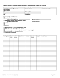 Form 600-00638 Transcript Order - Vermont, Page 2