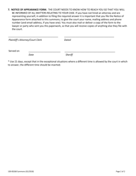 Form 100-00268 Summons - Vermont, Page 2