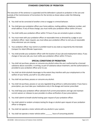 Form 200-00388 Deferred Sentence and Probation Order - Vermont, Page 2