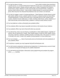 Form 200-00388 Deferred Sentence and Probation Order - Vermont, Page 4