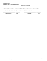Form 200-00390 Probation Order - Vermont, Page 4