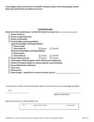 Form 400-00837KIDS &quot;Notice of Appearance, Answer to the Complaint and Counterclaim&quot; - Vermont, Page 2