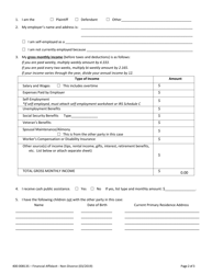 Form 400-00813S Financial Affidavit - Non-divorce - Vermont, Page 2