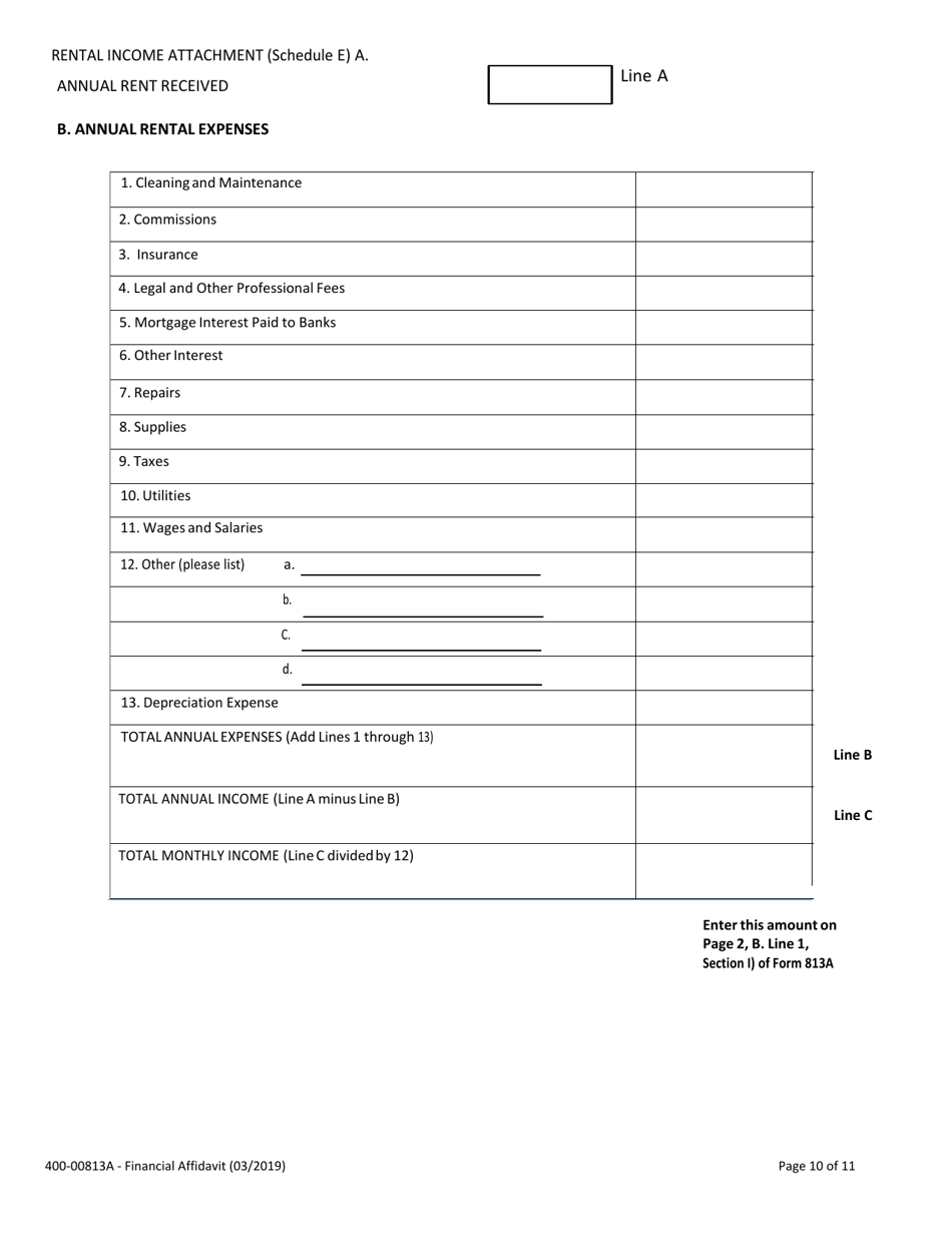 Form 400-00813A Financial Affidavit - Vermont, Page 10